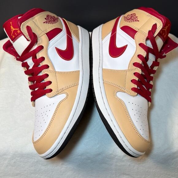 Air Jordan 1 Mid \'Light Curry Cardinal Red\' | 554724-201 | 10.5M main image 13